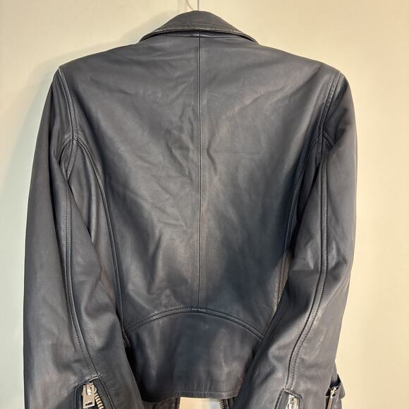 IRO Newhan Dark Gray Lamb Leather Biker Moto Jacket Size 38 US 6 Retail $1345 - Picture 9 of 16